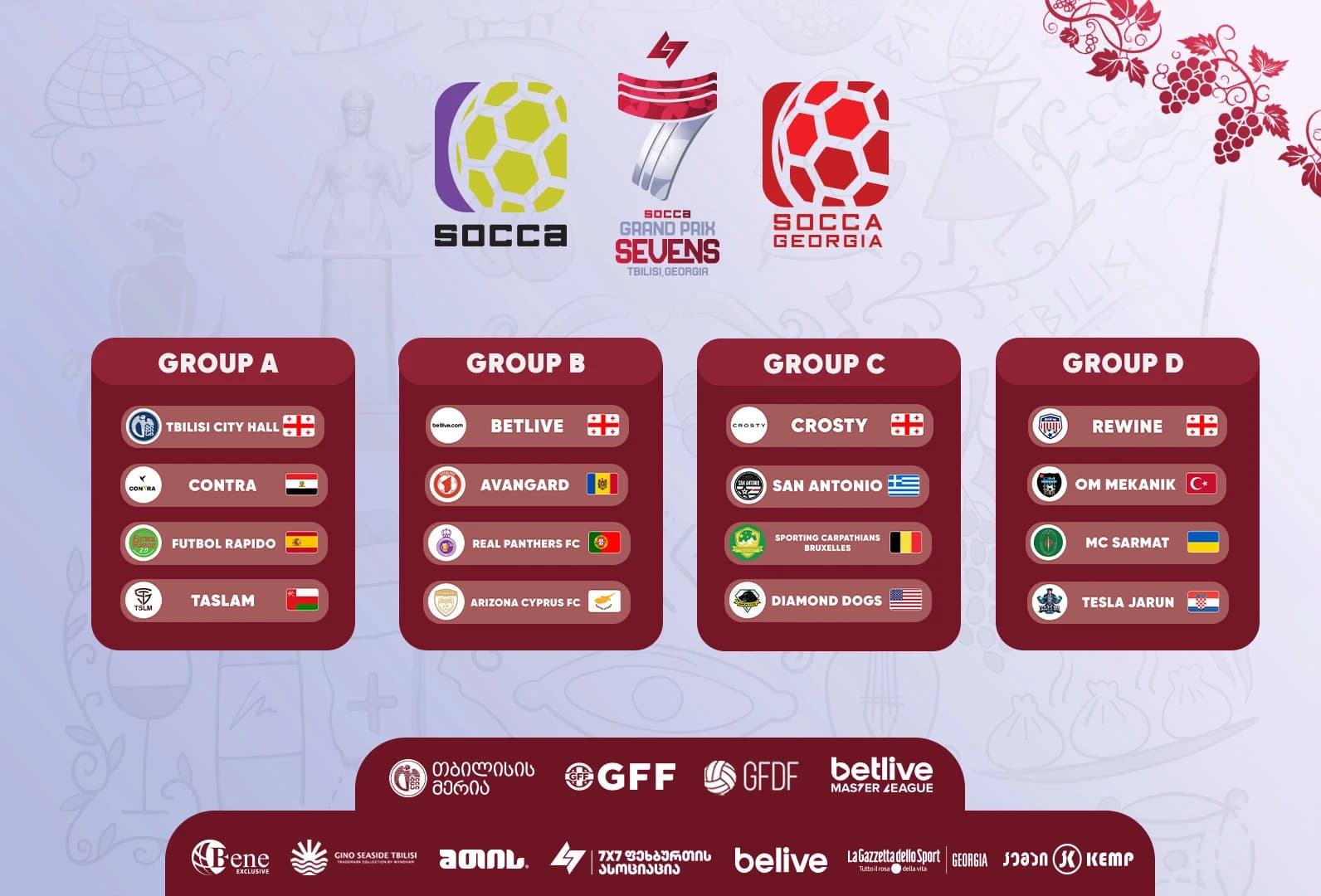 2024 Socca Grand Prix 7-ის ჯგუფური ეტაპების თამაშების განრიგი ცნობილია