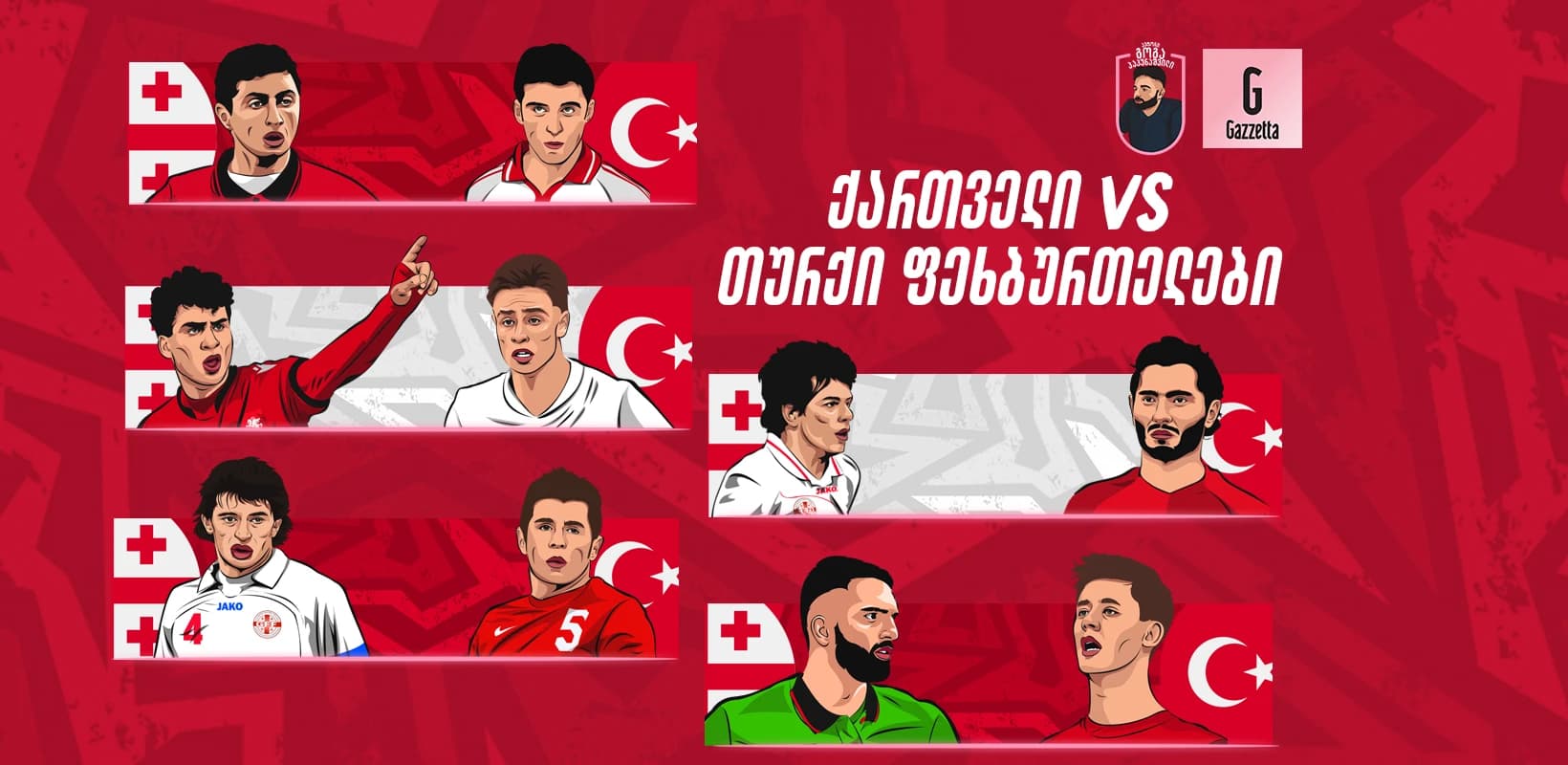 დაპირისპირებები - ქართველი VS თურქი ფეხბურთელები